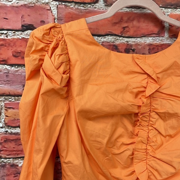 Orange Elliatt Ruffled Long Sleeve Bodycon Zya Mini Dress - Picture 4 of 15